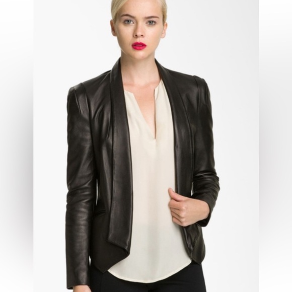 REBECCA MINKOFF 🌺Gorgeous ‘Becky’ Lambskin Leather Jacket w/ Pointe. Size XS — - Picture 5 of 16